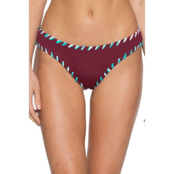 Becca Reversible Small Camille Hipster Bikini Bottom Cabernet - Picture 1 of 14